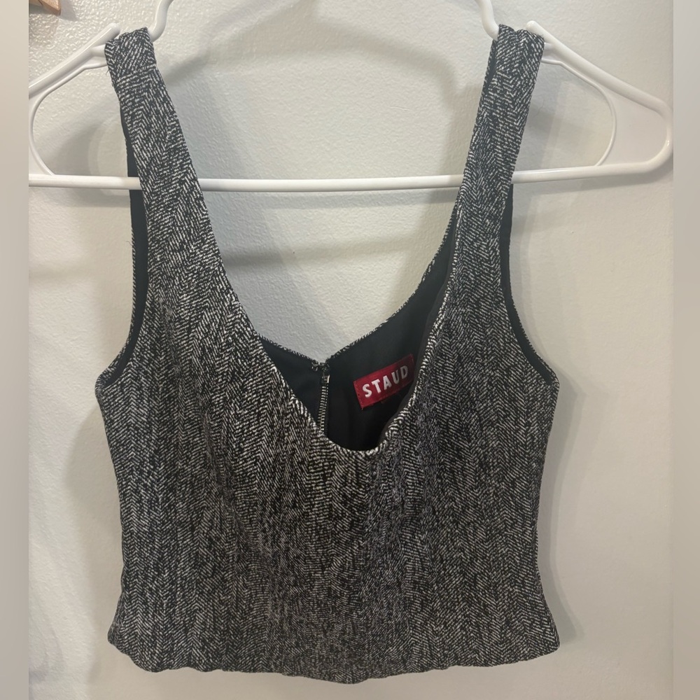 STAUD Wells Herringbone Tweed Top
